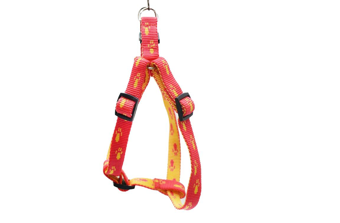 Шлейка капроновая Лорі Лапки № 1.6 Красно-желтый (ф713)