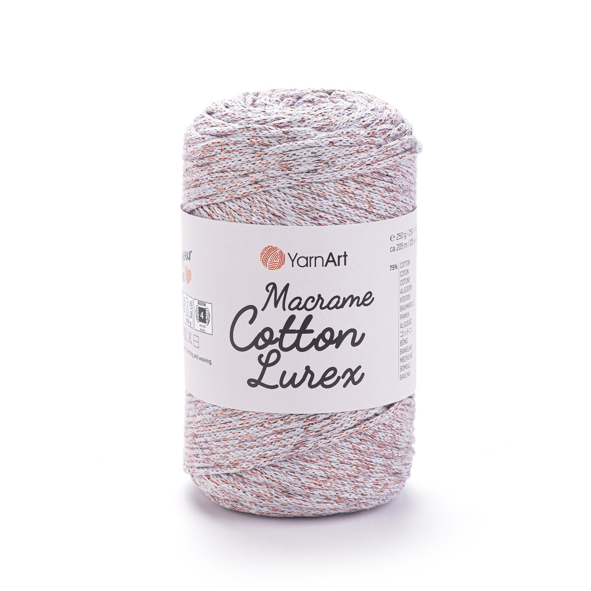 Шнур плетеный Macrame Cotton Lurex 2 мм Капучино №727 (2828580796)