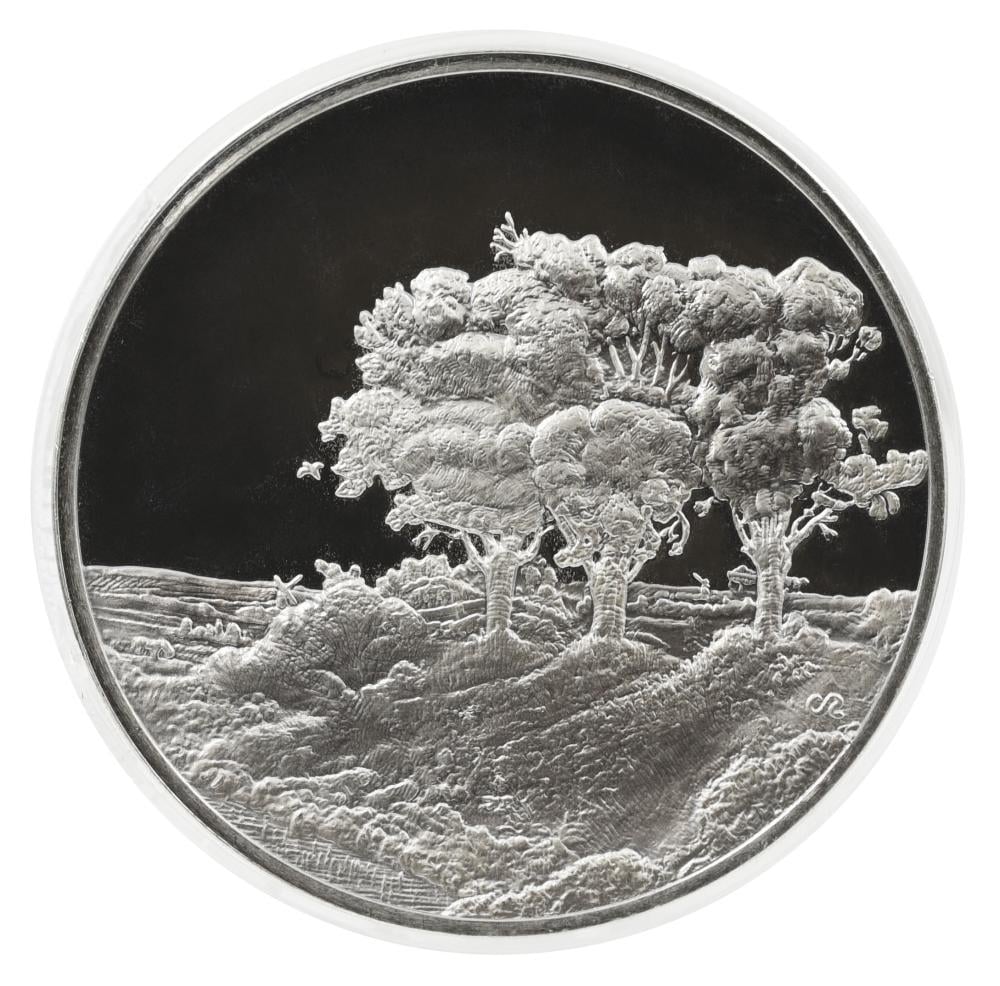 Коллекционная монета США Памятная медаль 1972-1976 Серебро Proof Рембрандт-Три дерева Ag 925 67 г (М21279)