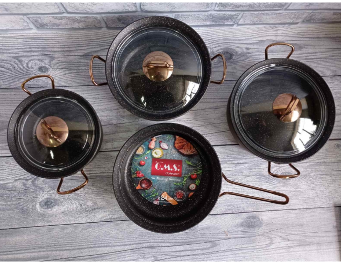 Набір посуду OMS з антипригарним покриттям для індукціі 7 предметів Bronze (3044-ind-bronze) - фото 8 Набір посуду OMS з антипригарним покриттям для індукціі 7 предметів Bronze (3044-ind-bronze) - фото 8