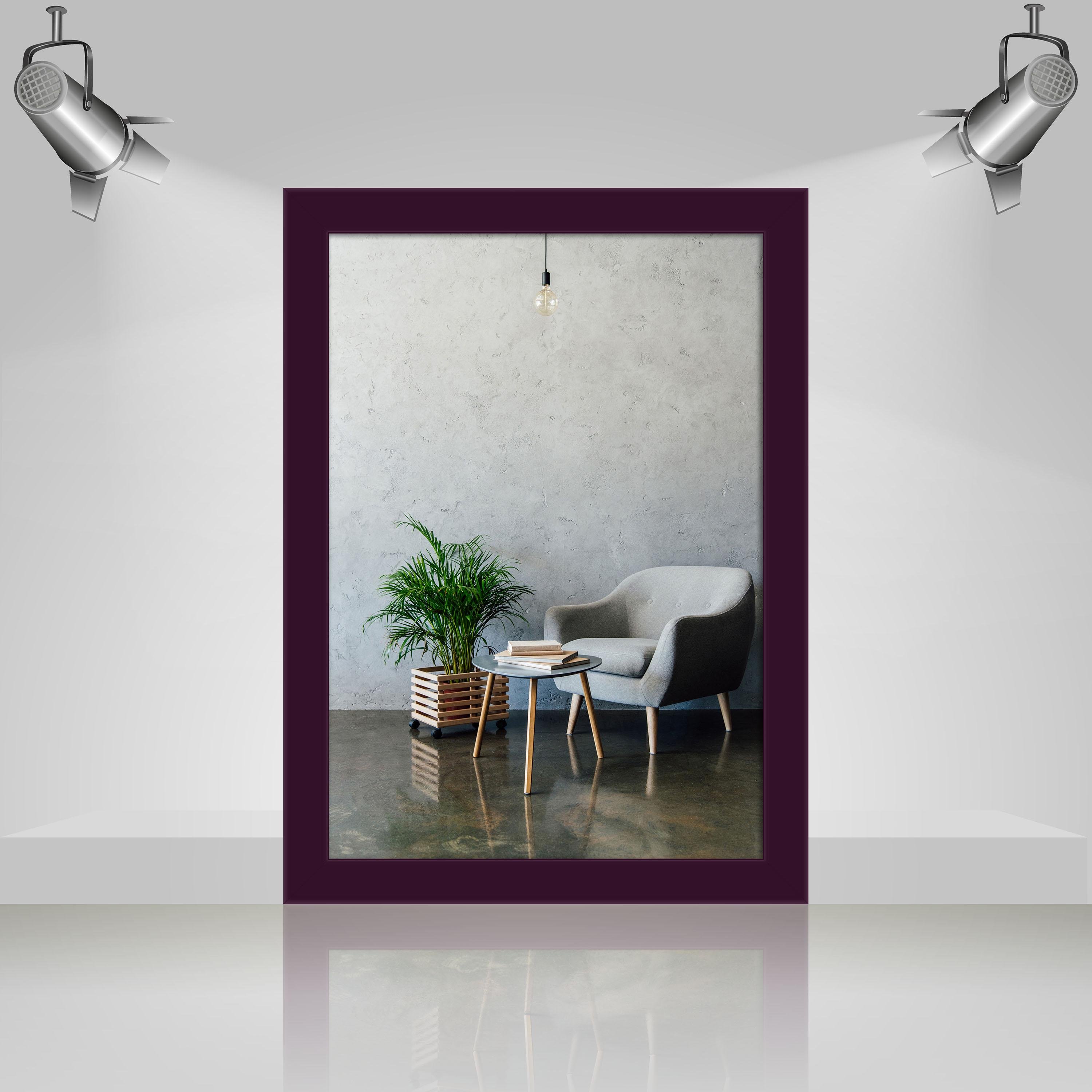 Фоторамка деревянная EmojiFrame 21х30 см А4 AH2220-02 антибликовое стекло 2 мм Фиолетовый - фото 3