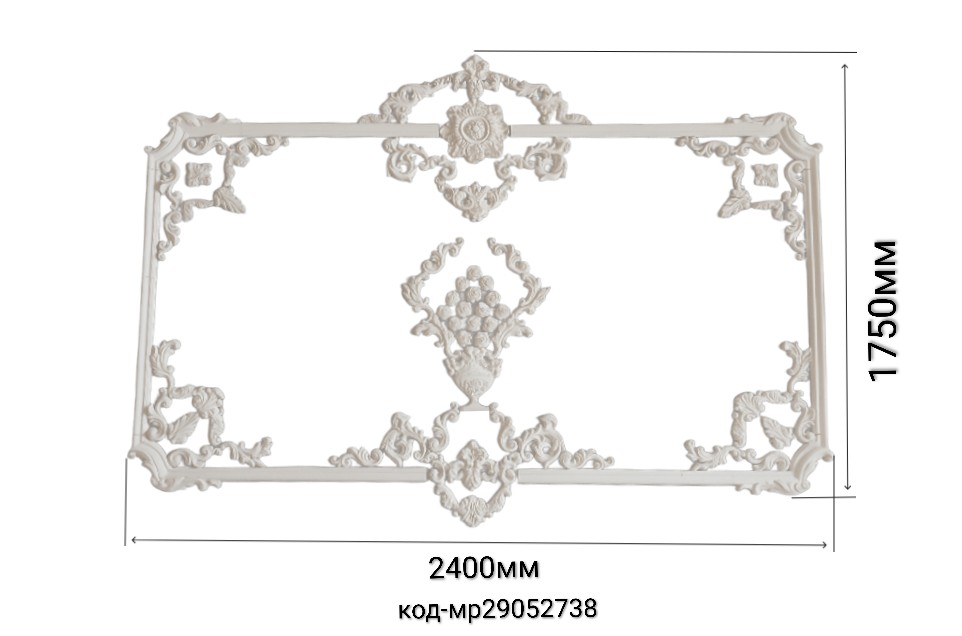 Рамка декоративная гипсовая 1750/2400 мм (29052738) - фото 2 Рамка декоративная гипсовая 1750/2400 мм (29052738) - фото 2