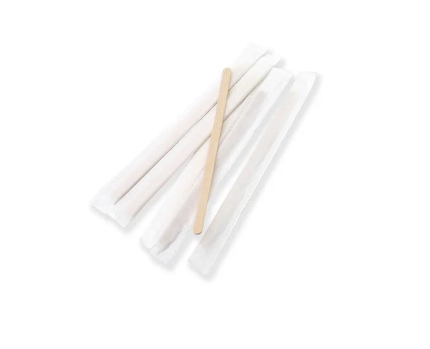 Розмішувачі для напоїв дерев'яні в індивідуальній упаковці в ПОФ-плівці 500 шт. 14 cм