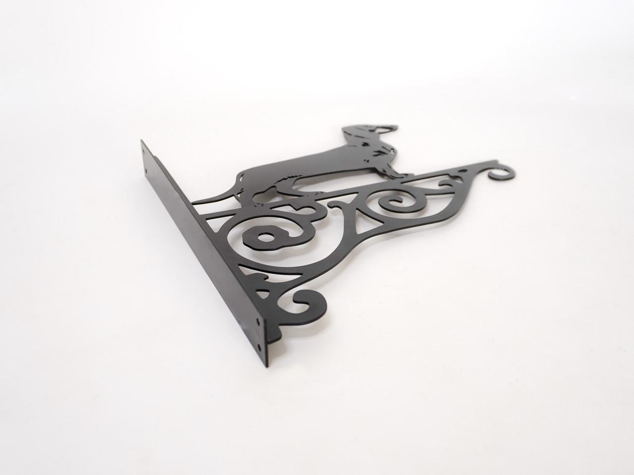 Кронштейн Такса для кашпо с цветами метал Черный (М017) - фото 5