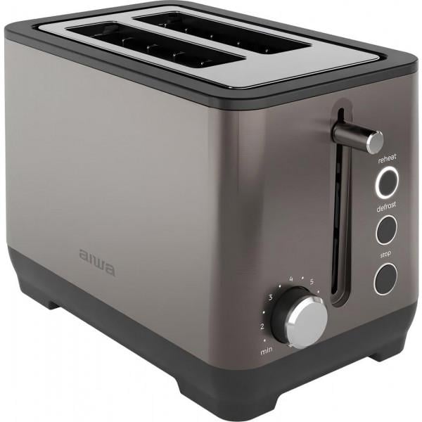 Тостер AIWA ABT-1000 KOTAN 1000 Вт 2 отделения механическое управление размораживание подогрев Коричневый (ABT1000)