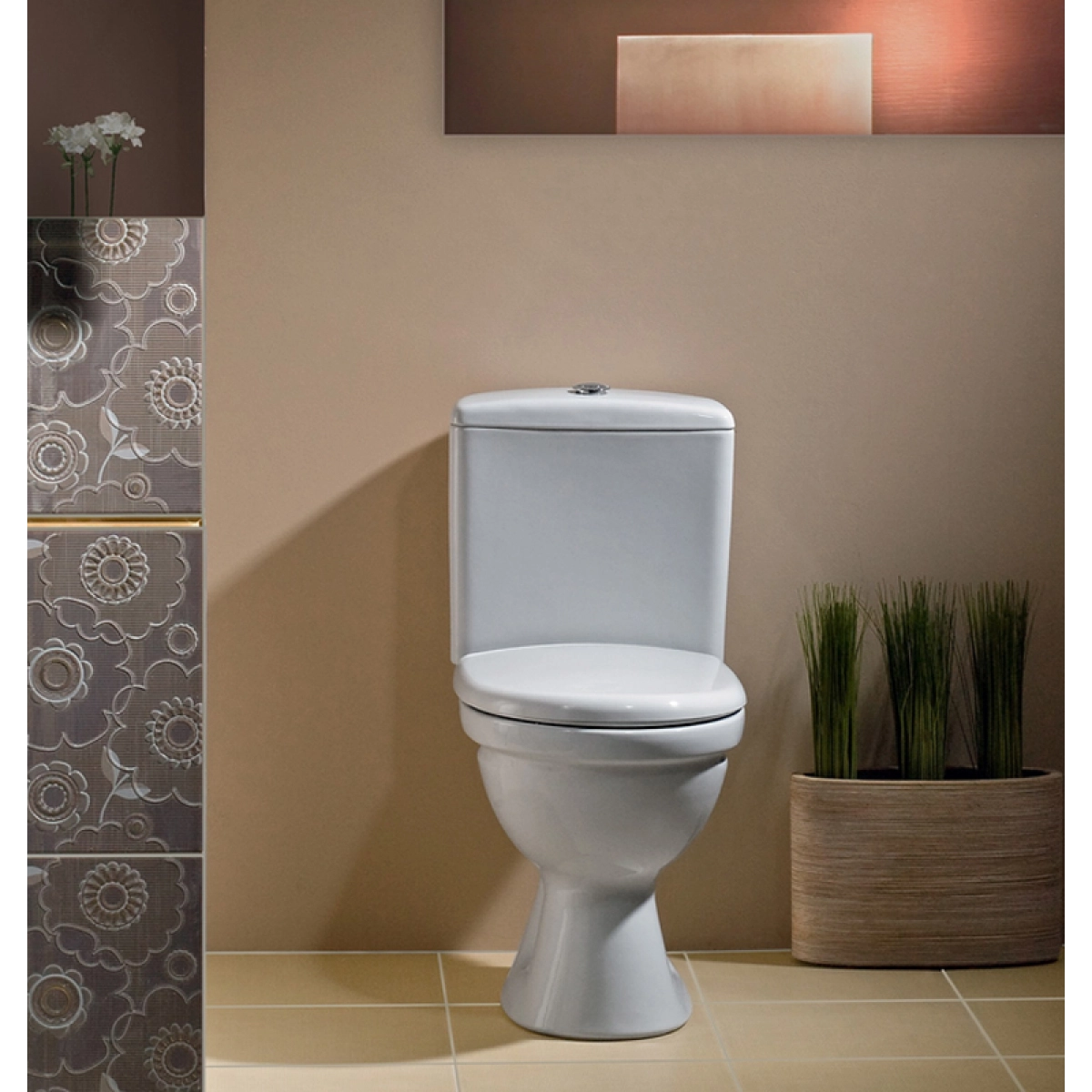 Компакт Cersanit Merida косой слив/3/6 л/нижний подвод воды/сиденья дюропласт антибактериальный (160418951) - фото 3