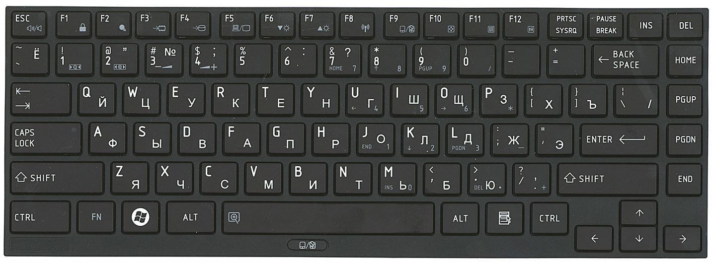 Клавиатура для ноутбука Toshiba Portege R700/R705/R830 Black Frame Black
