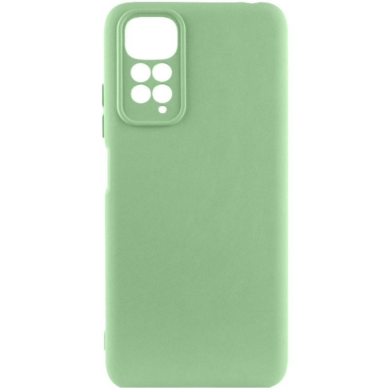 Противоударный чехол TPU GETMAN Liquid Silk Full Camera для Xiaomi Redmi Note 11 (Global) / Note 11S Зеленый / Pistachio