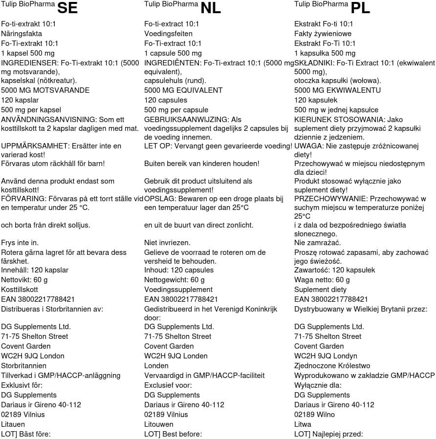 Горец Tulip BioPharma многоцветковый FoTi 5000 мг 120 капсул (5009166) - фото 4 Горец Tulip BioPharma многоцветковый FoTi 5000 мг 120 капсул (5009166) - фото 4