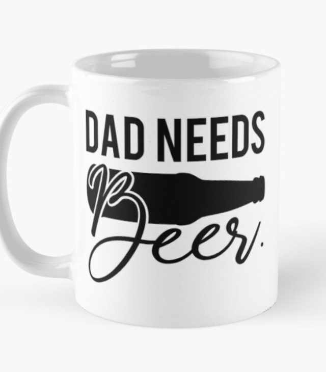 Чашка керамическая с принтом "Dad needs beer" 330 мл Белый (ПАПА36Ч)