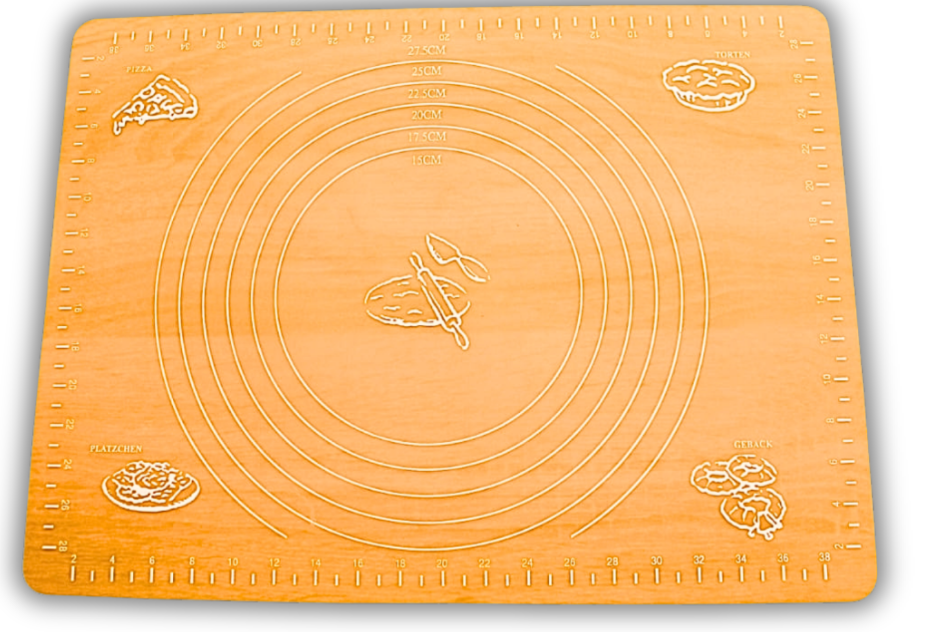 Коврик для теста силиконовый с разметкой 40х30 см Оранжевый