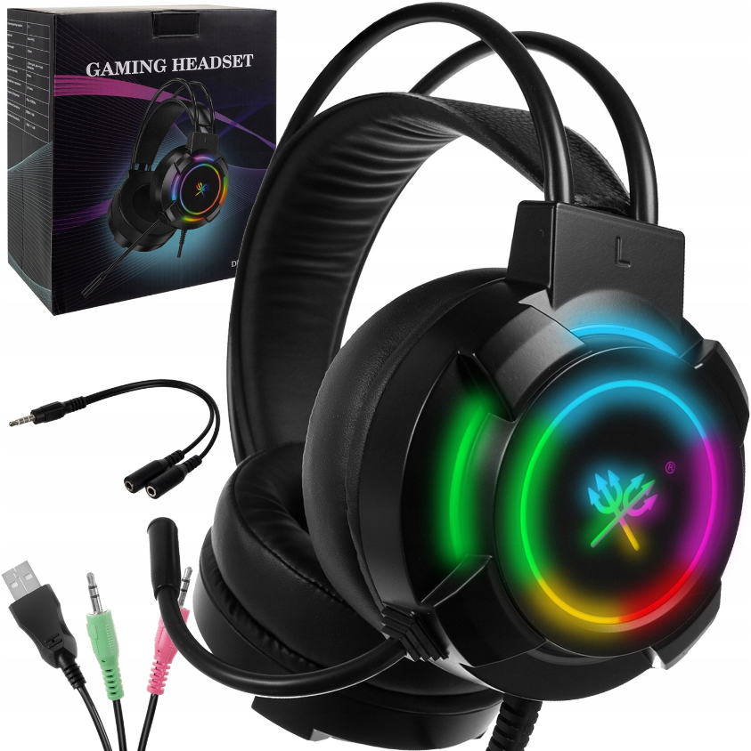 Наушники игровые с микрофоном DUNMOON LED (23830015) Наушники игровые с микрофоном DUNMOON LED (23830015)