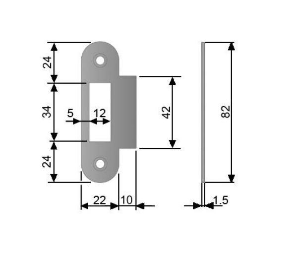 Ответная планка для замка AGB Mediana/Centro с ровным отбойником Бронза античная (B01000.09.12) - фото 2 Ответная планка для замка AGB Mediana/Centro с ровным отбойником Бронза античная (B01000.09.12) - фото 2
