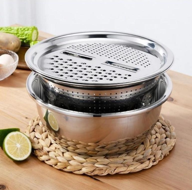 Терка-овощерезка с миской и друшлагом Metal Basket Cutter 3в1 (MBC31) - фото 2