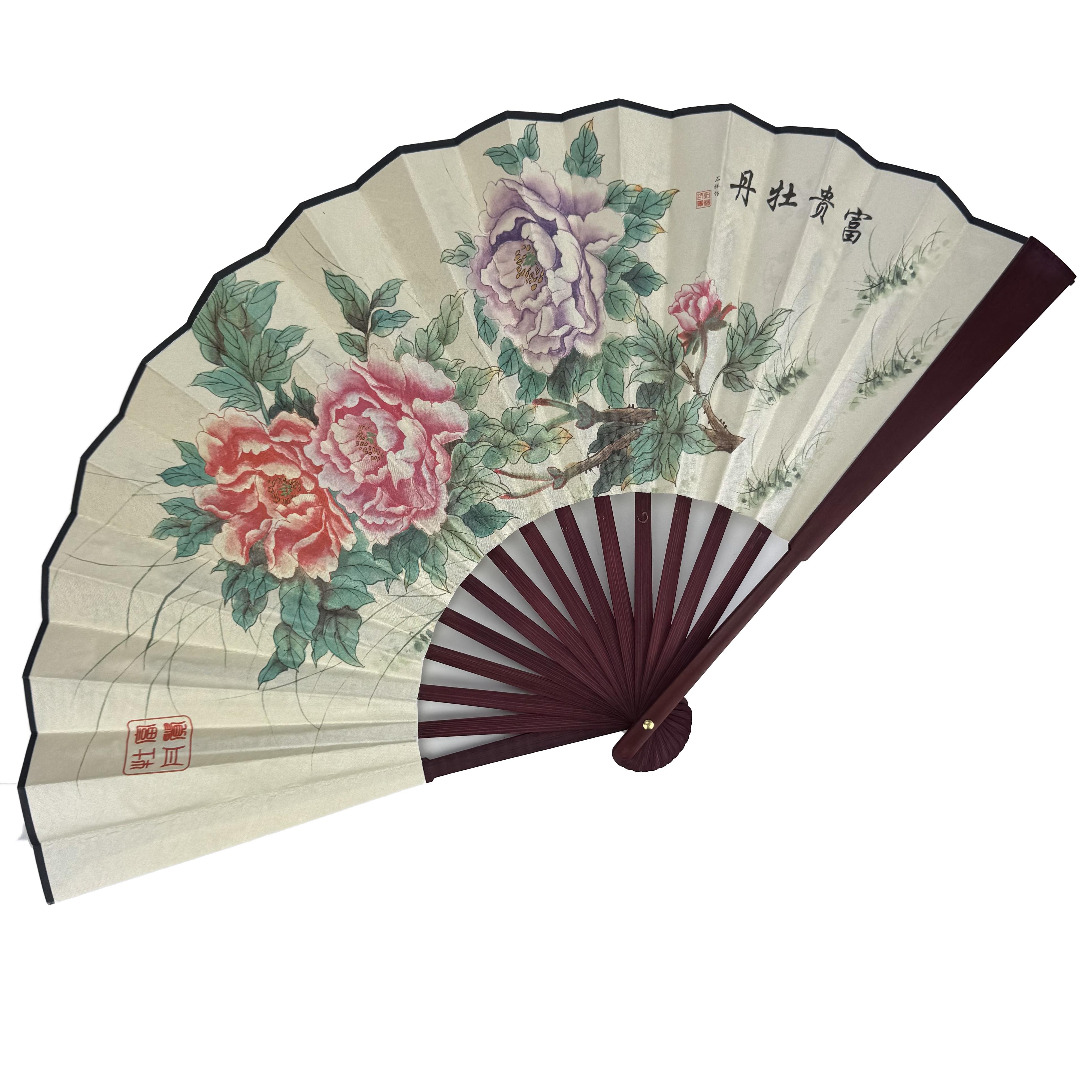 Віер двосторонній Півонії 33х58 см Сірий (C5929)