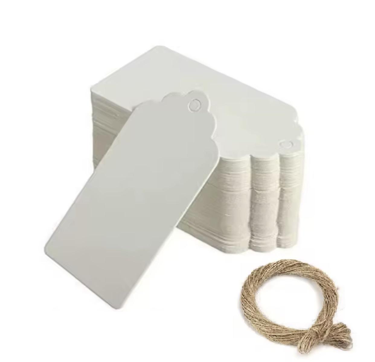 Бірка картонна фігурна та мотузок крафт 100 шт. 40х25 мм