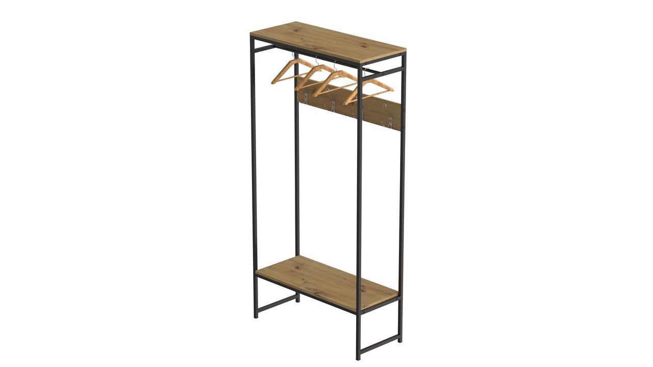 Вешалка напольная модульная Ferrum-decor Трелис 14 ДСП 16 мм 180x90x38 см Черный/Дуб Артизан (FRD-104345)