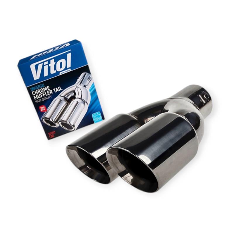 Насадка на глушитель Vitol d 64 мм 229 мм 76х2 мм Черный глянец (2684169086)