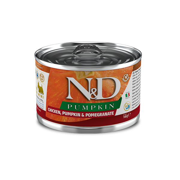 Корм вологий Farmina N&D Grain Pumpkin Chicken Mini для собак дрібних порід, гарбуз/курка/гранат 140 г (02314)