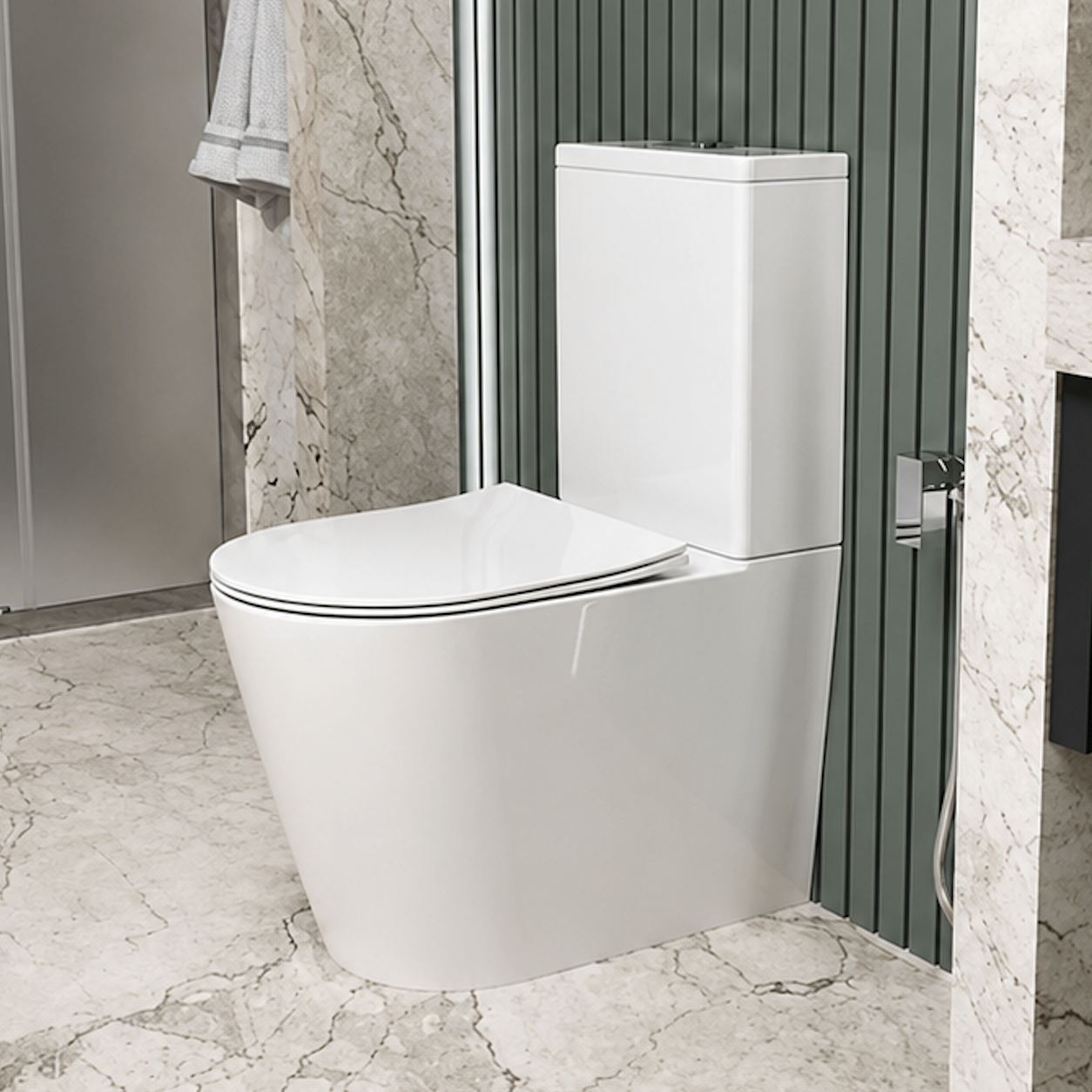Унітаз компакт Koller Pool Grace Smart Rimless 3/6 л з сидінням мікроліфт Білий глянцевий (0569550119)
