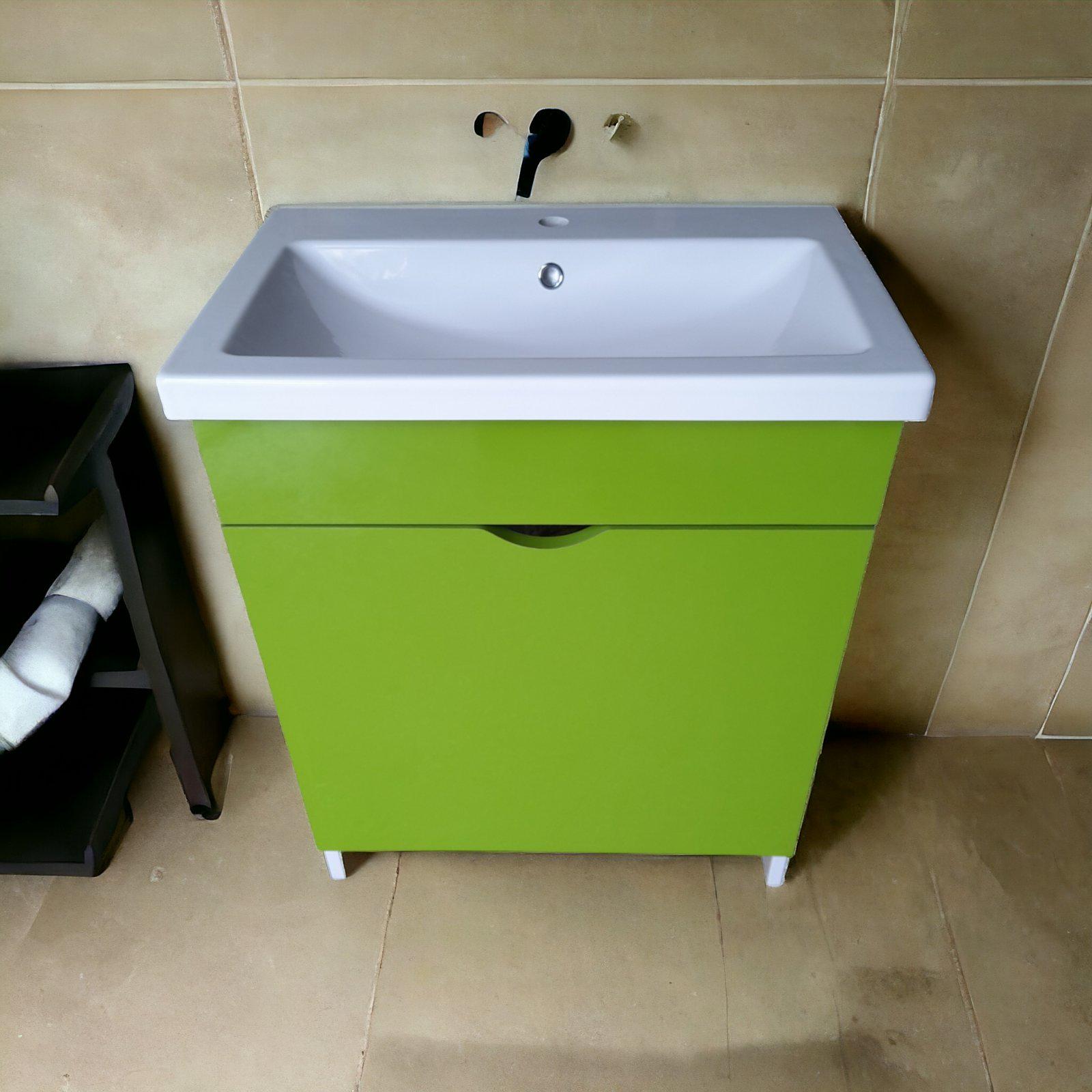 ᐉ Тумба пластик Como HPL 1111 gloss 2.0 з кошиком під умивальник 50 см ...