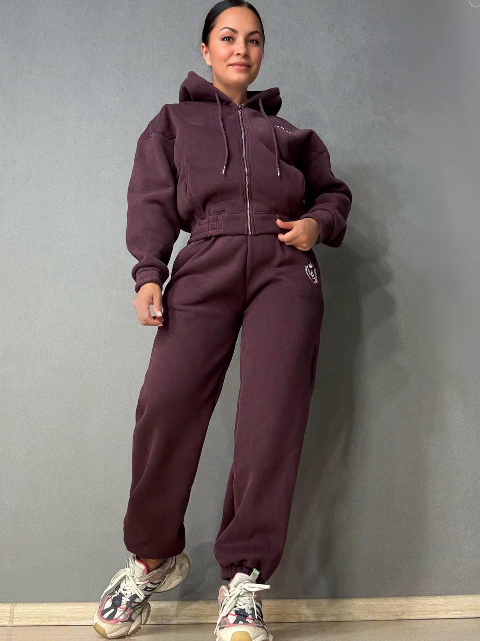 Костюм женский Joy One 80990 утепленный на флисе худи с брюками XL Бордовый (5952) - фото 1 Костюм женский Joy One 80990 утепленный на флисе худи с брюками XL Бордовый (5952) - фото 1