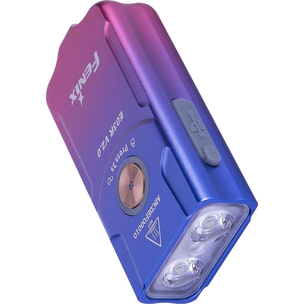 Ручной фонарь на брелок Fenix E03R V2.0 Purple (E03RV20PUR) - фото 2