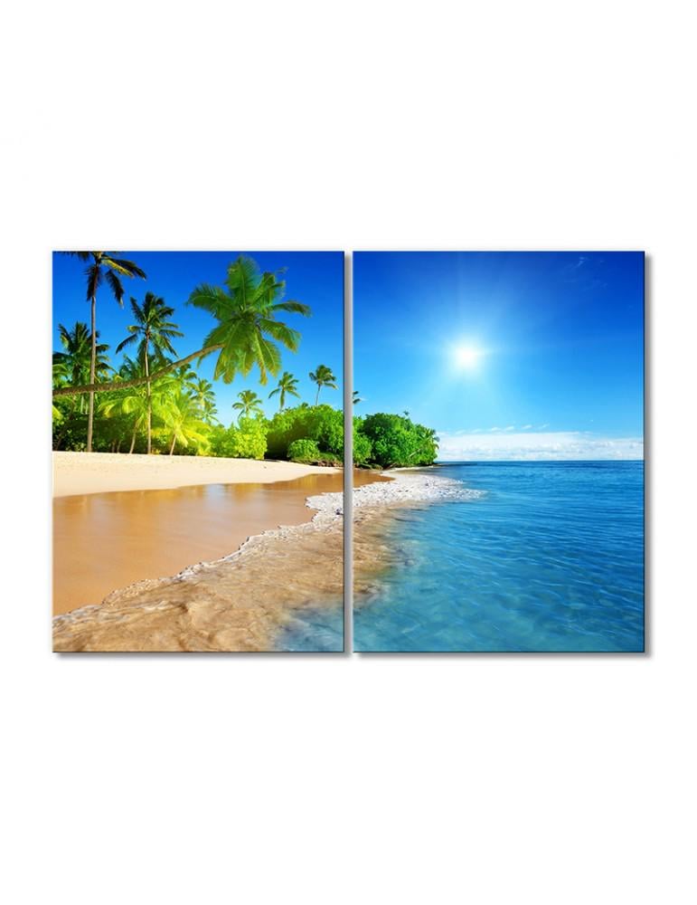 Картина модульная Солнце побережье тропики 2 модуля 90x135 см