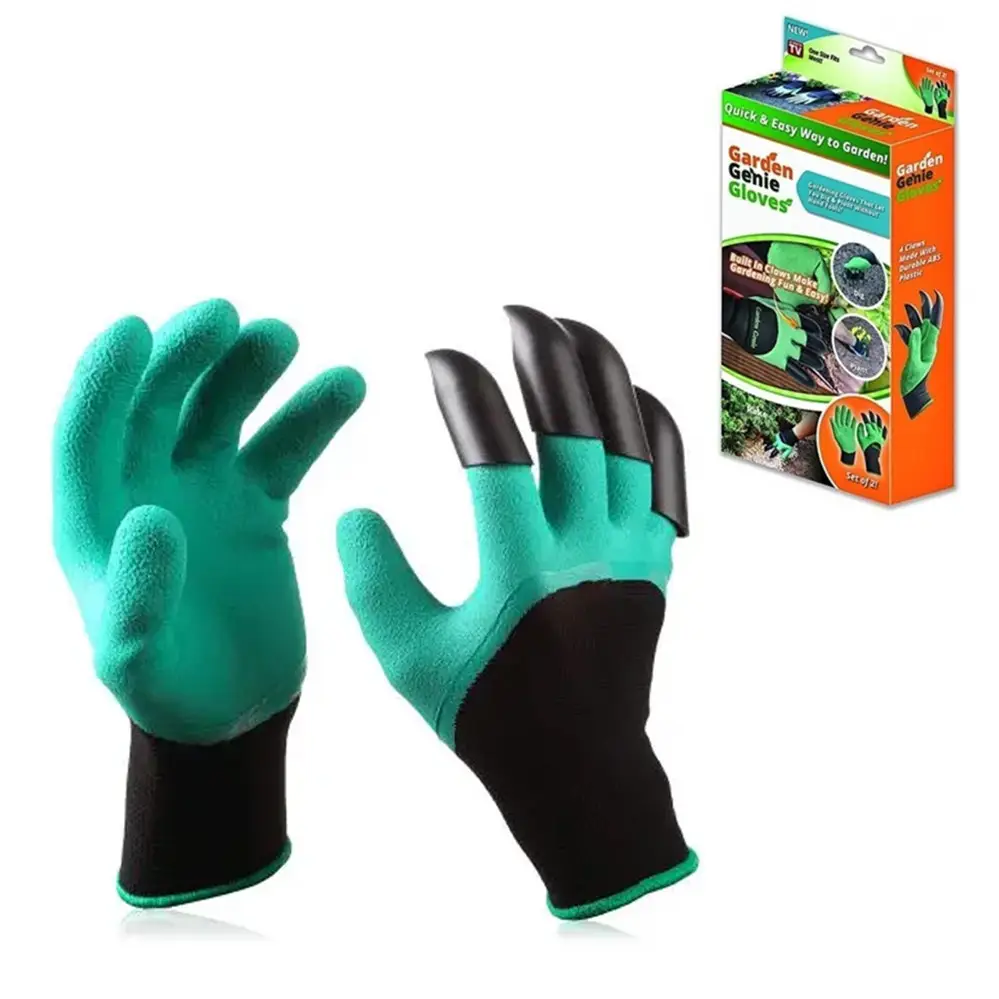 Перчатки для сада резиновые с когтями GARDEN GENIE GLOVES