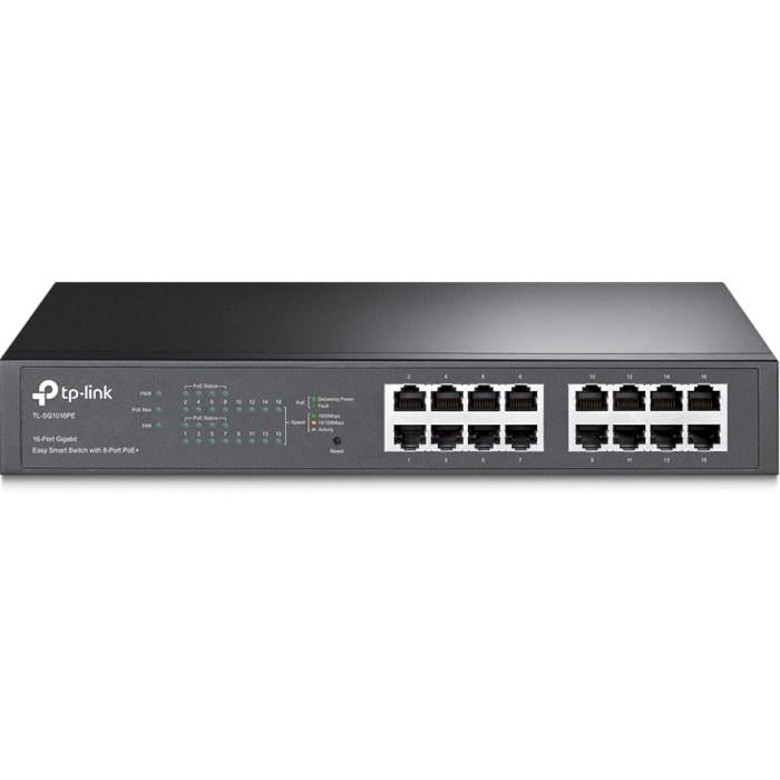 Коммутатор управляемый TP-Link TL-SG1016PE 32 Gbps 8xPoE 110W Black (30492686)