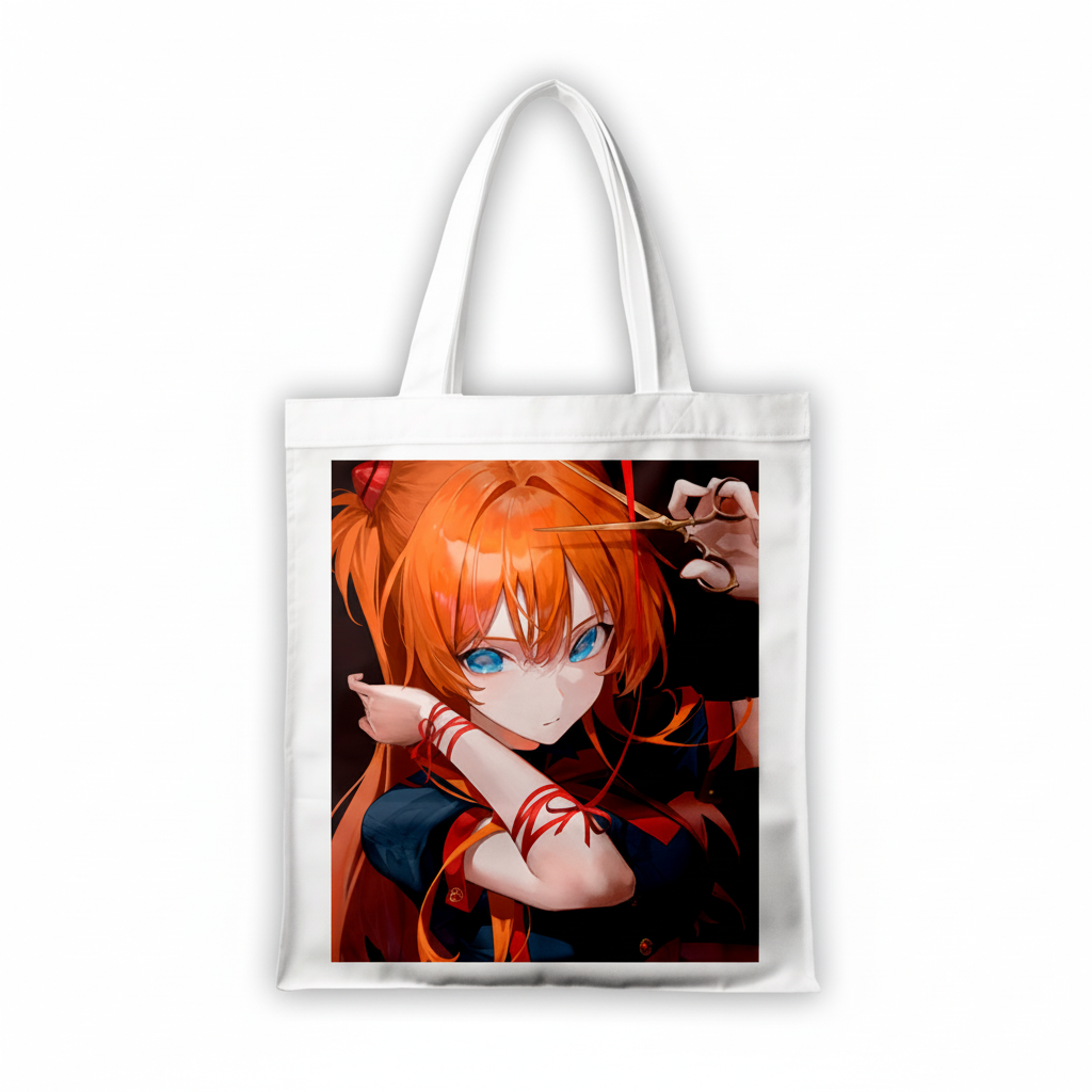 Сумка-шопер Evangelion Аска из габардина Белый (6713)