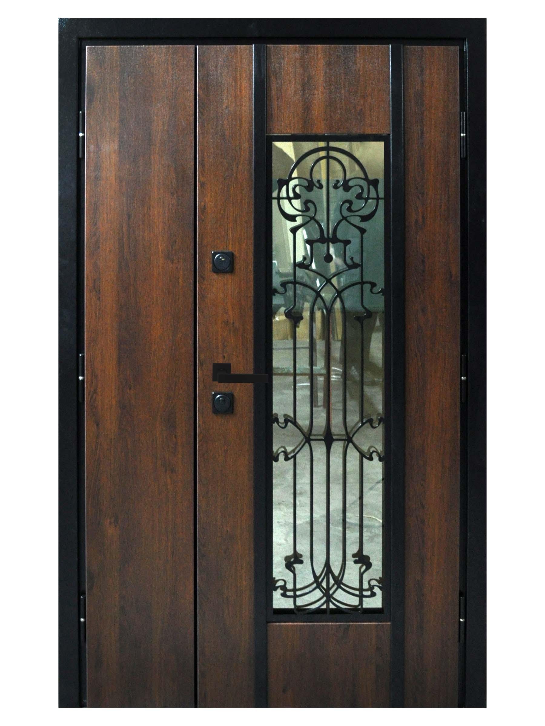 Двері вхідні Максимум NPL400 2040х1200 мм Дуб темний (12500506)