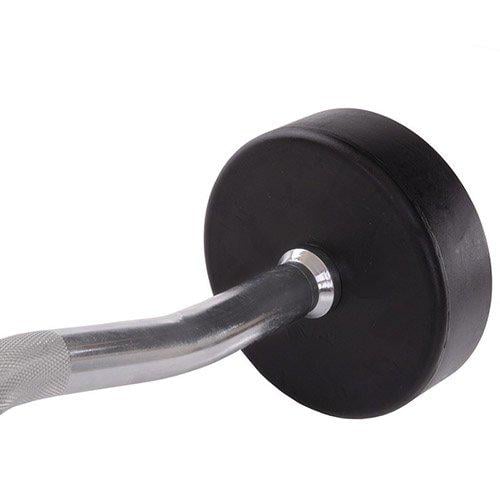 Штанга фиксированная изогнутая Rubber Coated Barbell Zelart TA-2687 15 кг Черный (58363067) - фото 4