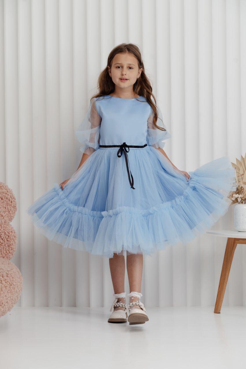 Платье праздничное для девочки 128 см Голубой (2526087215) - фото 7 Платье праздничное для девочки 128 см Голубой (2526087215) - фото 7