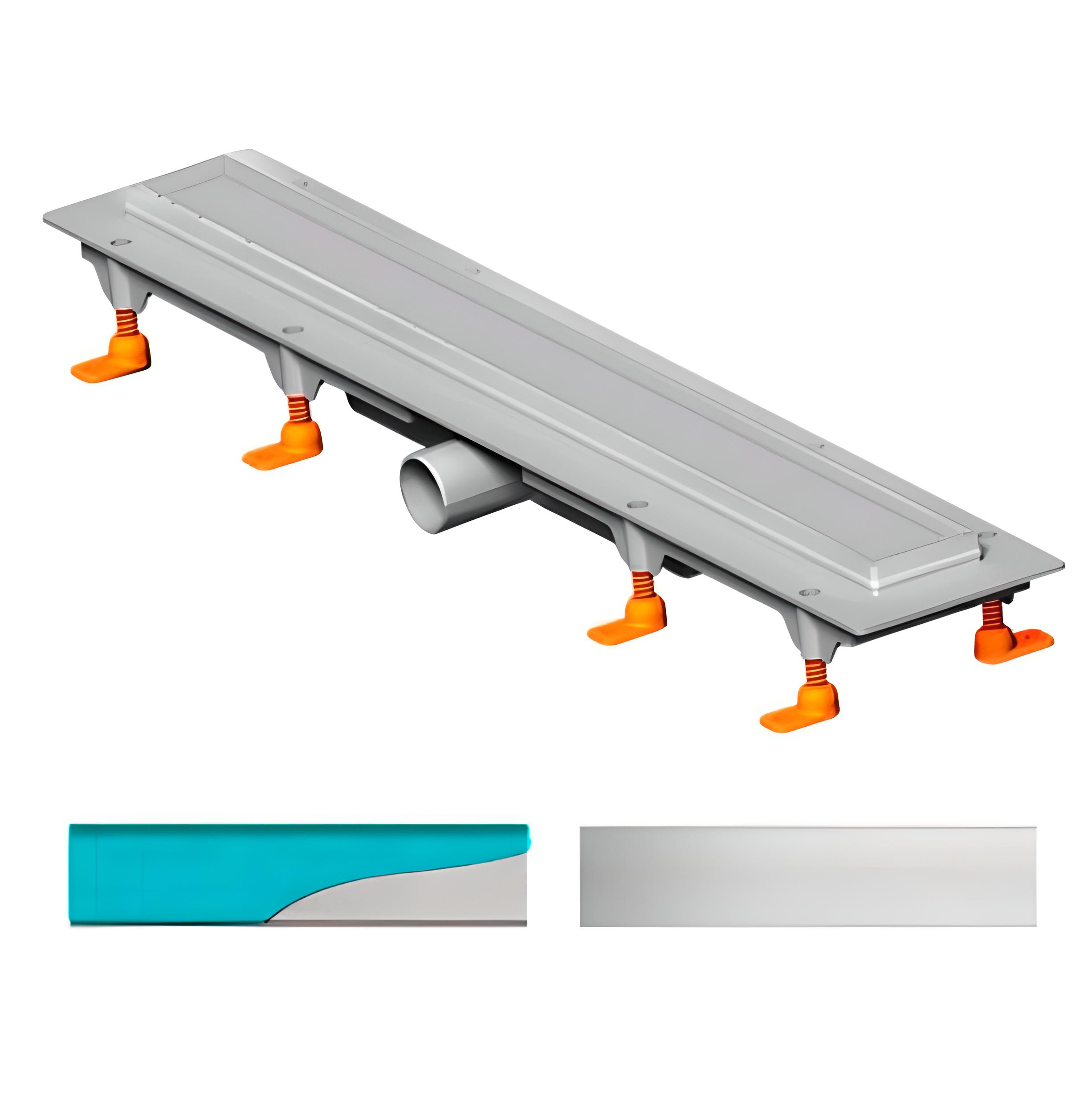 Канал душовий МСН з горизонтальним фланем/нержавіюча кромка/решітка Класик під плитку/сухий сифон DN40 65x450 мм (CH-450KN1) - фото 2 Канал душовий МСН з горизонтальним фланем/нержавіюча кромка/решітка Класик під плитку/сухий сифон DN40 65x450 мм (CH-450KN1) - фото 2