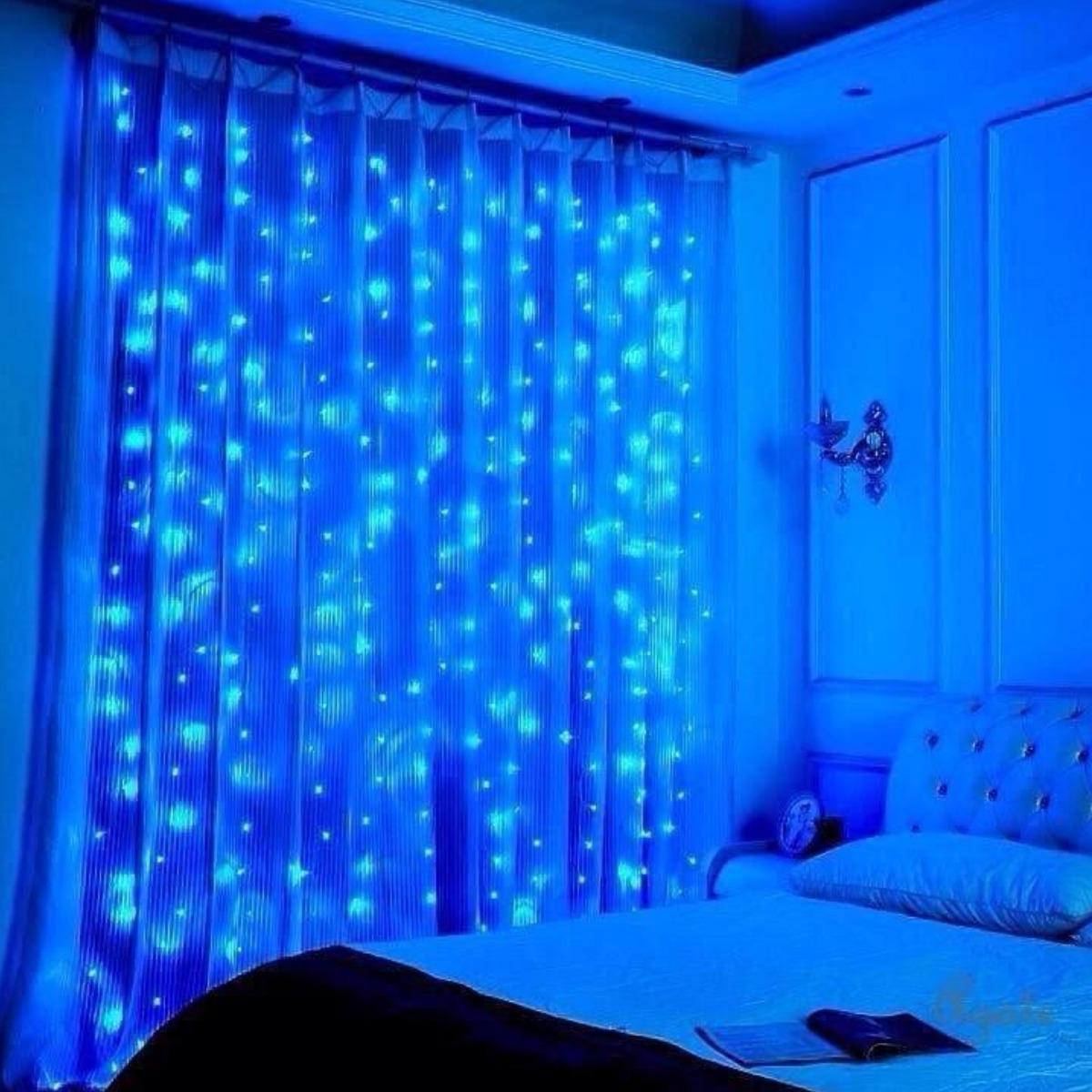 Гирлянда Штора на окно Xmas 1,5х1,5 м Синий (RD085)