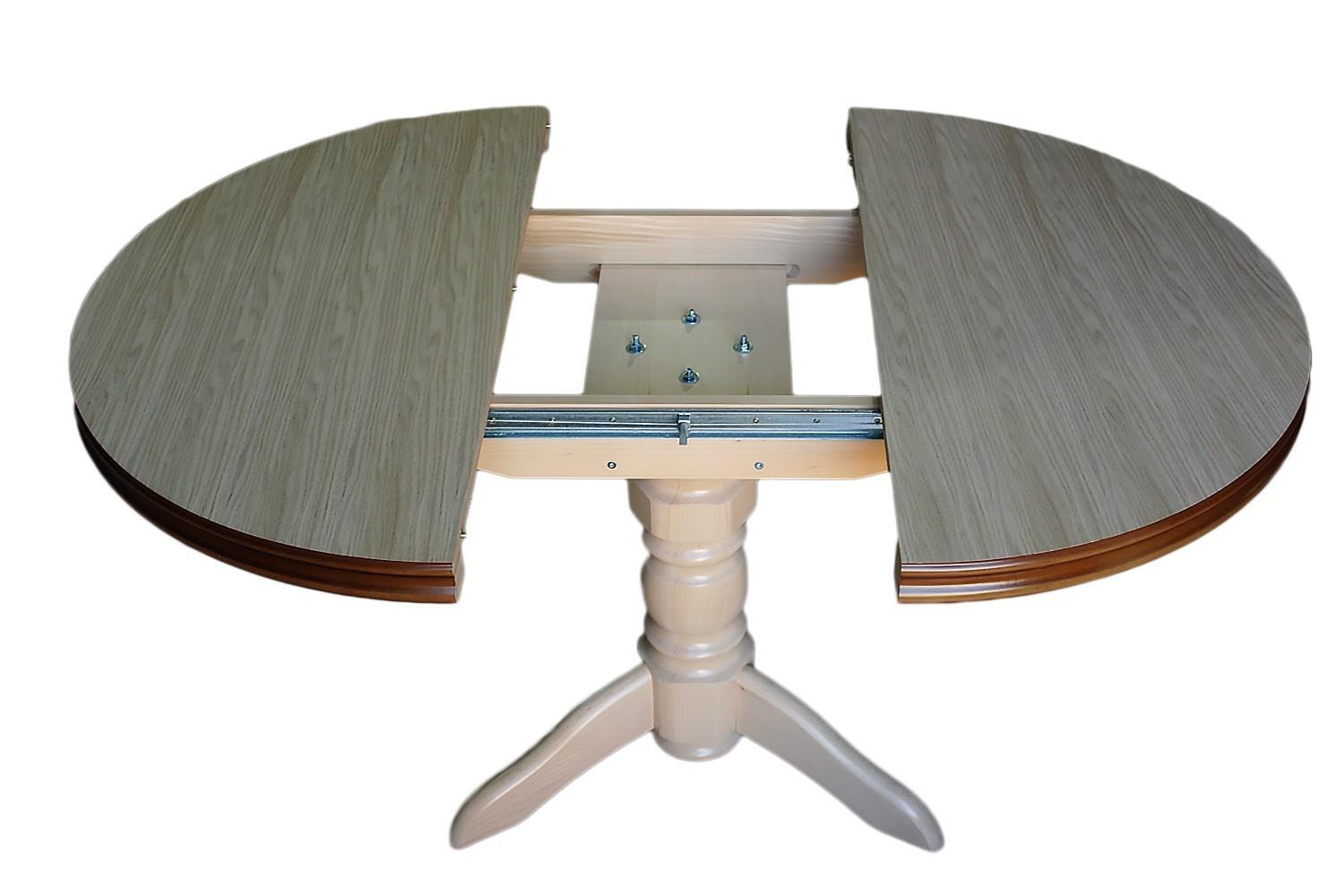 Стол обеденный круглый Скиф СТ-2 100х100-140 см Натуральный прозрачный лак (25364656) - фото 3 Стол обеденный круглый Скиф СТ-2 100х100-140 см Натуральный прозрачный лак (25364656) - фото 3