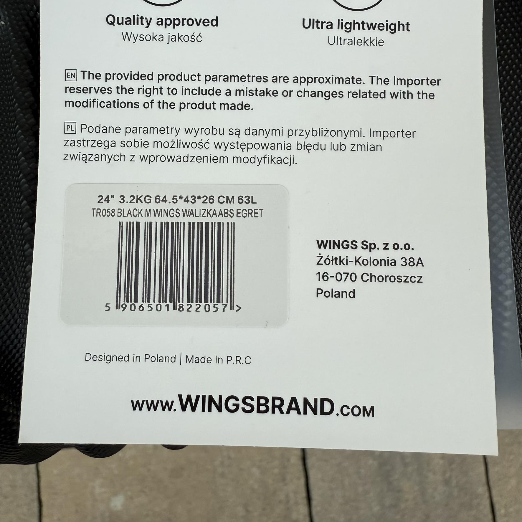 Валіза Wings TR058 дорожня M Чорний (30631211) - фото 8 Валіза Wings TR058 дорожня M Чорний (30631211) - фото 8