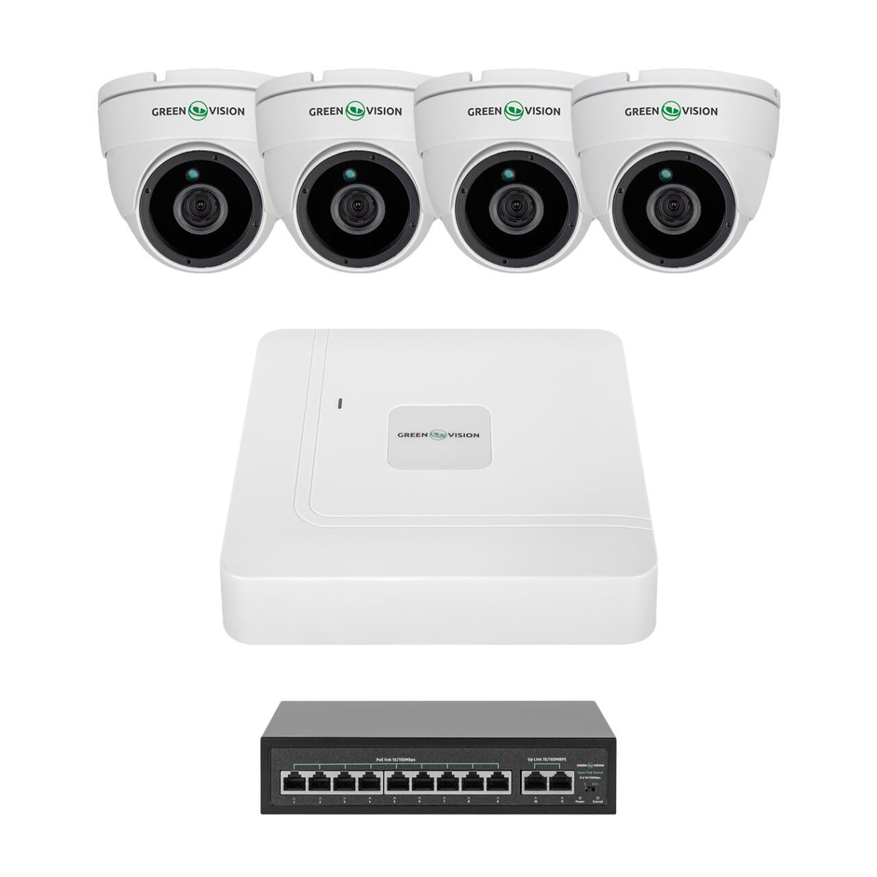 Комплект видеонаблюдения на 4 камеры (GV-IP-K-W98/4 4MP)