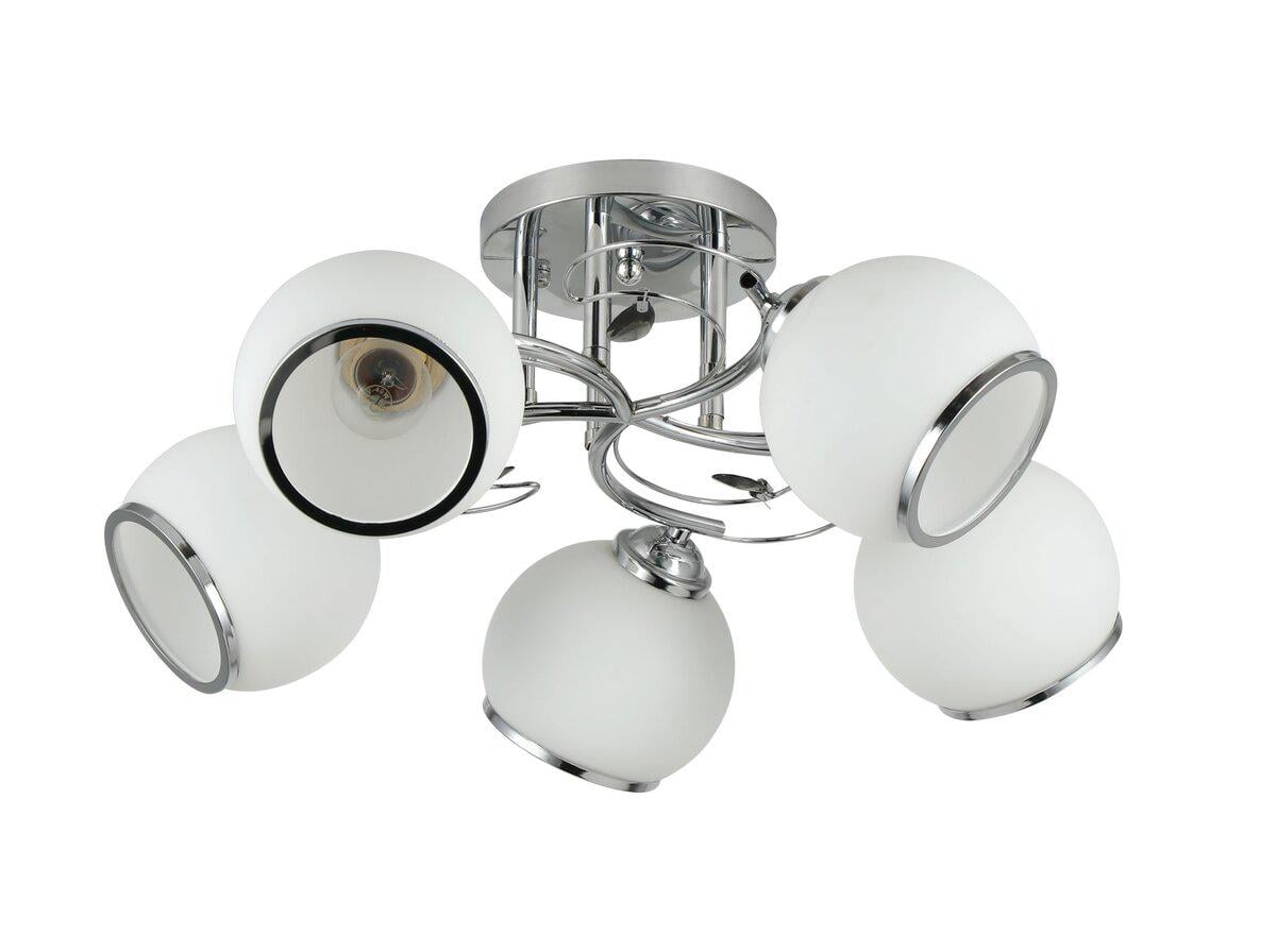 Люстра потолочная Light HouseSRS-20660/5 плафоны белые с каймой Хром