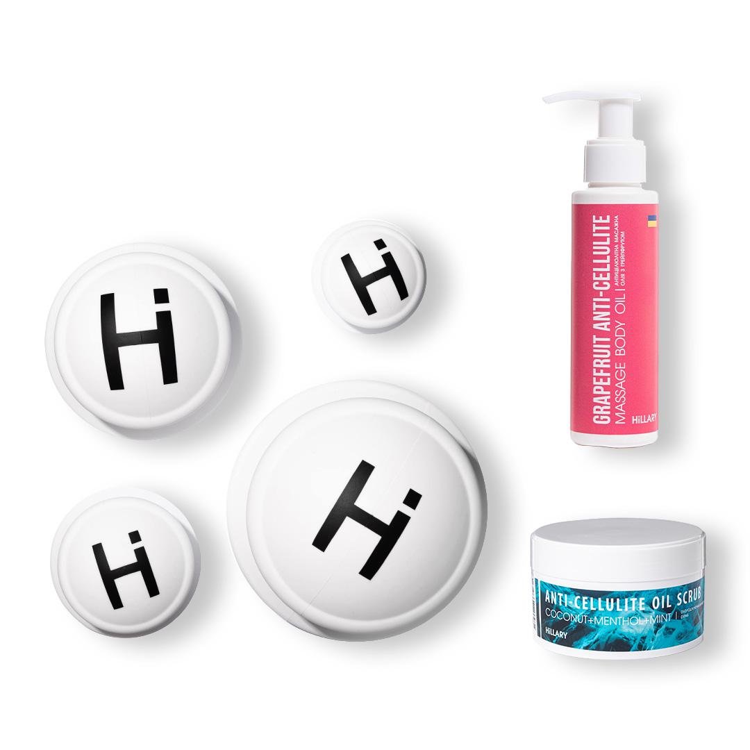 Антицеллюлитный массажный набор Hillary Охлаждающий скраб для тела (K-11-832)