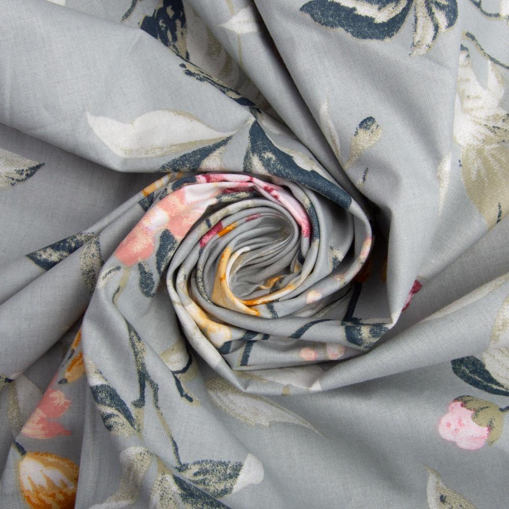 Тканина бязь ранфорс для постільної білизни 12.27287/1 Клематіс 130 гр/м2 240 см Сірий (25935)