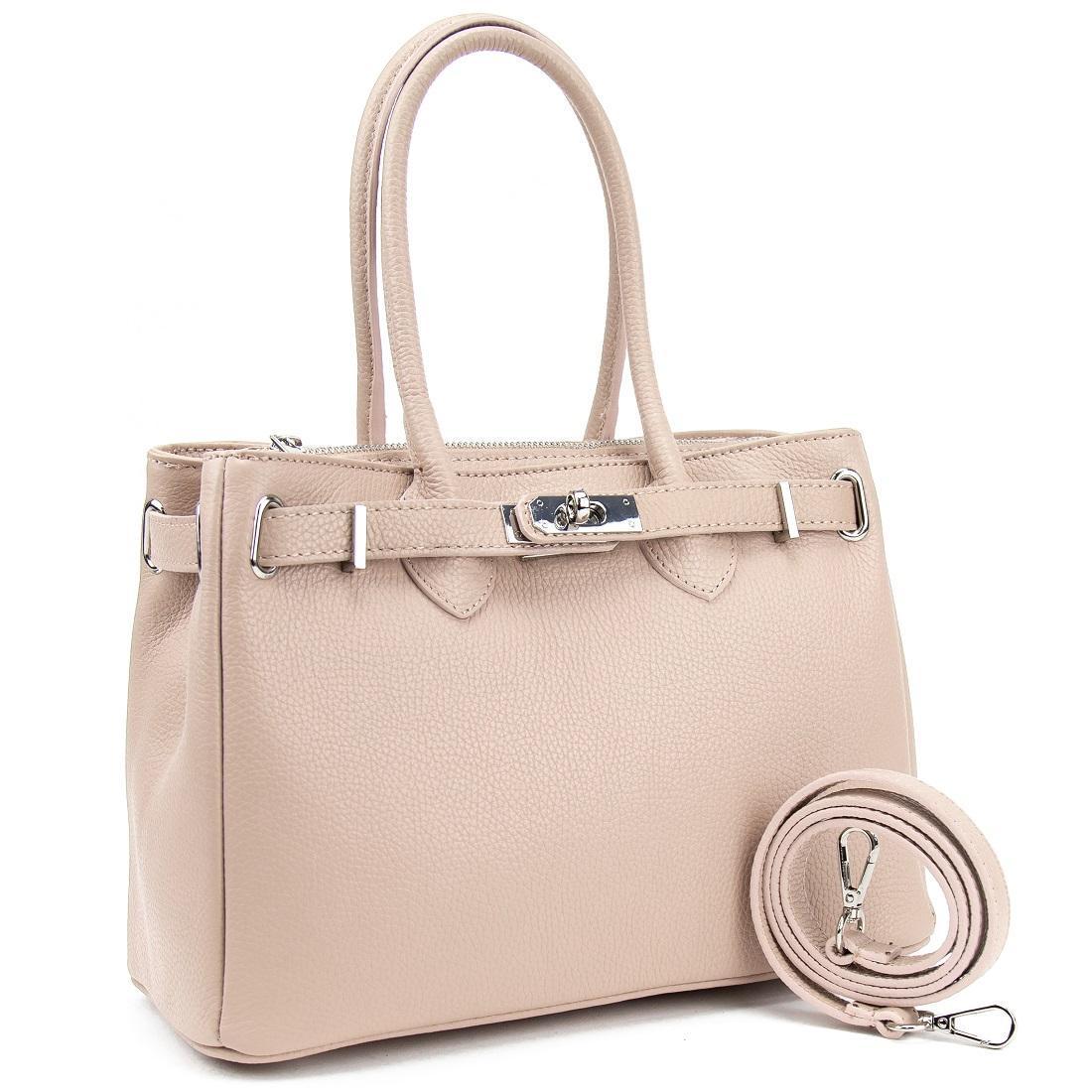 Женская сумка кожаная классическая Firenze Italy F-IT-86001P Пудровый (2762270404)