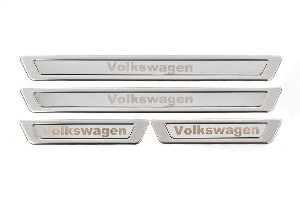 Накладки на пороги Carmos Volkswagen V-1 4 шт. нерж для Volkswagen нержавіюча сталь Хром (131276)