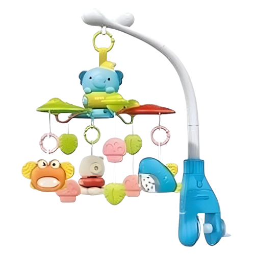 Карусель для кроватки YD 750-28-1 Bluetooth с подсветкой Голубой