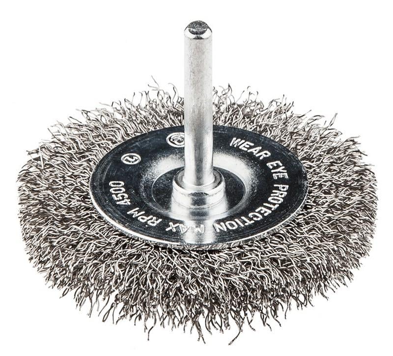 Щітка дискова Mastertool з рифленого дроту D60 мм зі стрижнем 1/4 (19-9806)