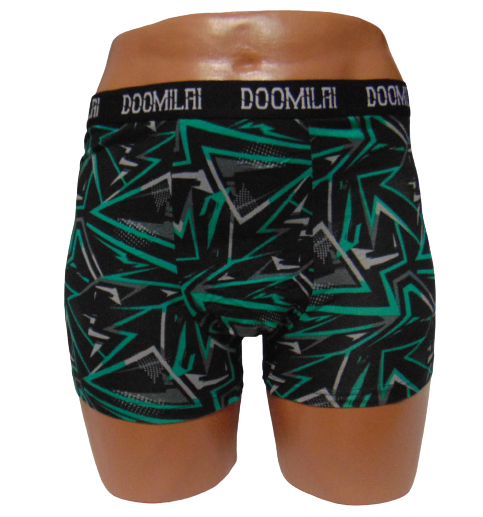 Трусы мужские Doomilai 01671 2XL Черный/Зеленый