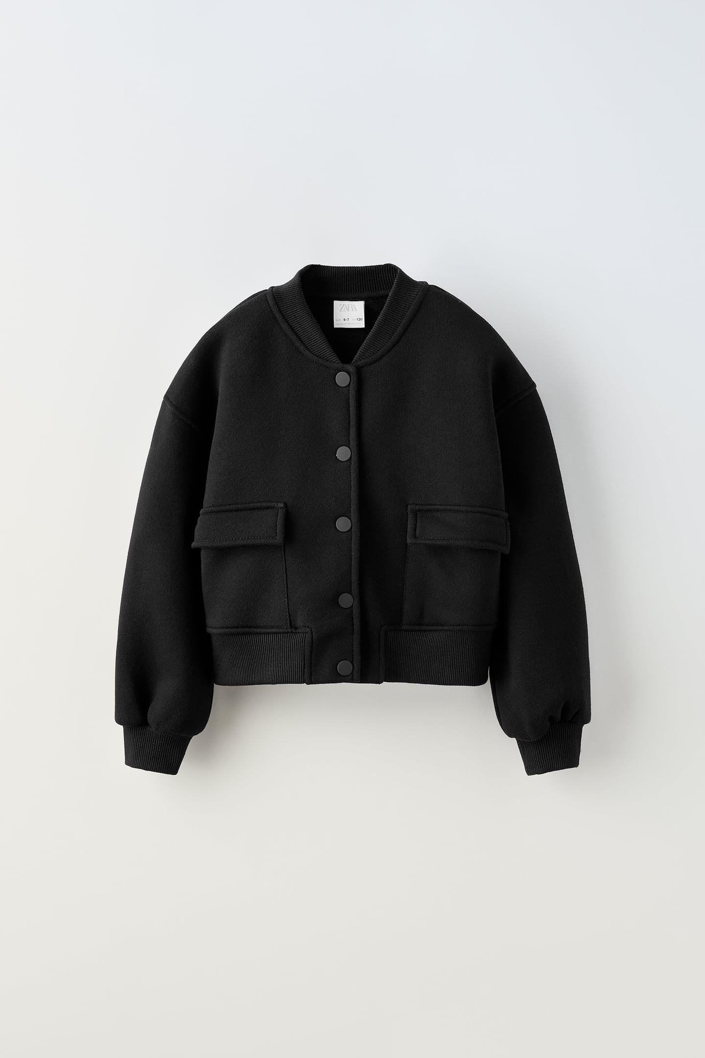 Бомбер для девочки Zara на кнопках 164 см Черный (5431657800)