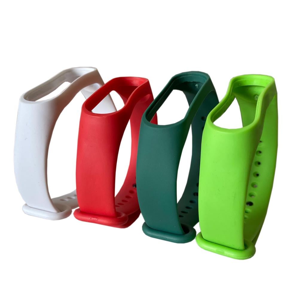 Комплект ремешков MRK для Xiaomi Mi Band 4/3 Style Белый/Зеленый/Красный/Салатовый