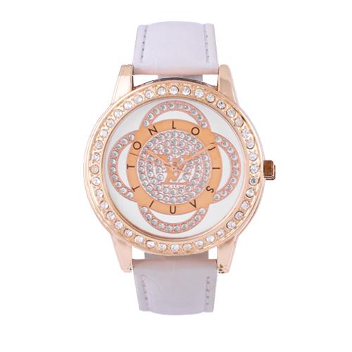 Часы наручные женские 6 Ж LV Gold/White (584438)